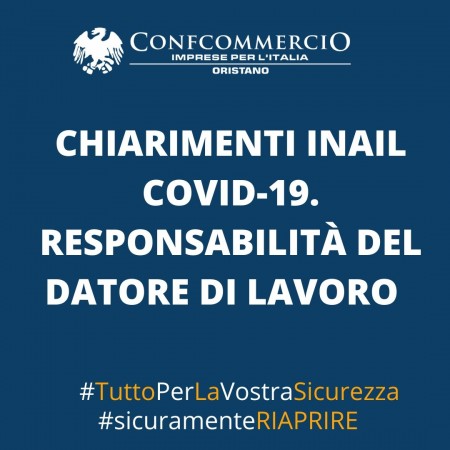 Chiarimenti INAIL COVID19 - responsabilità del datore di lavoro