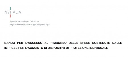 Invitalia - Rimborso delle spese per l’acquisto di dispositivi di protezione individuale