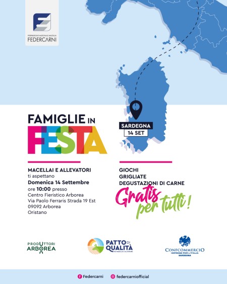 Federcarni e Confcommercio Sardegna presentano "Famiglie in Festa"