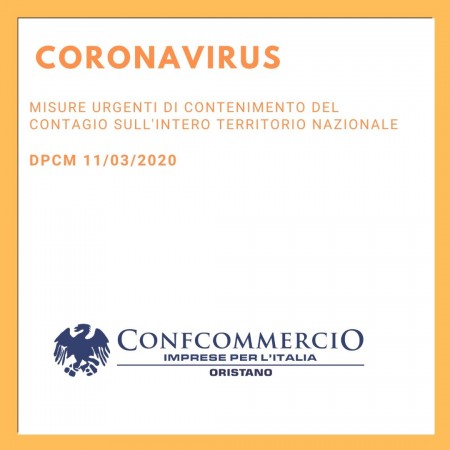 Misure urgenti di contenimento del contagio sull'intero territorio nazionale
