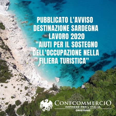 Pubblicato l'avviso Destinazione Sardegna Lavoro 2020 "Aiuti per il sostegno dell'occupazione nella filiera turistica"