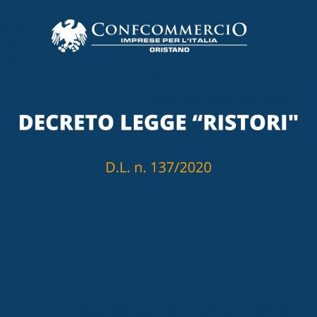 Pubblicazione in Gazzetta Ufficiale - D.L. n. 137/2020 c.d. "Ristori"