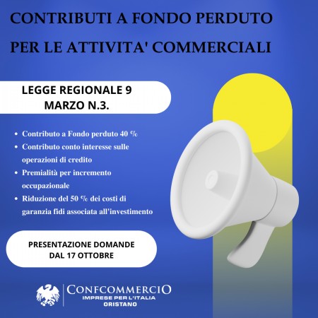 PRESENTAZIONE DOMANDE - CONTRIBUTO A FONDO PERDUTO